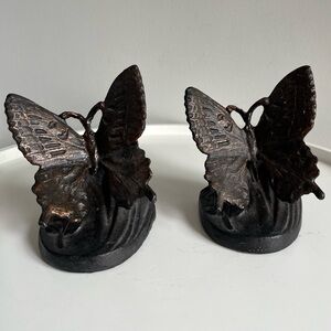 SPI San Pacific International Cast Iron Butterfly Bookends